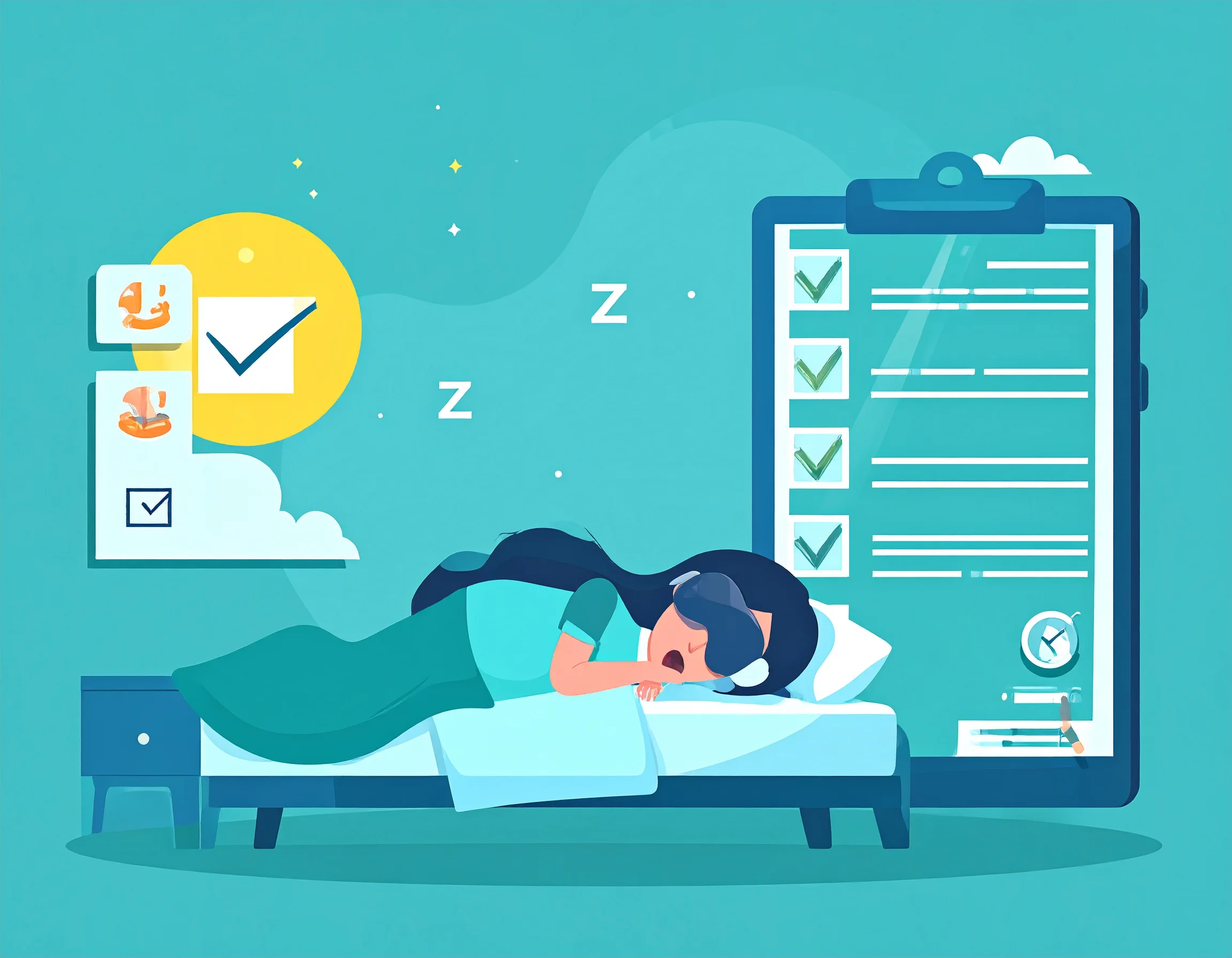 Sleep Optimization Checklist Illustration